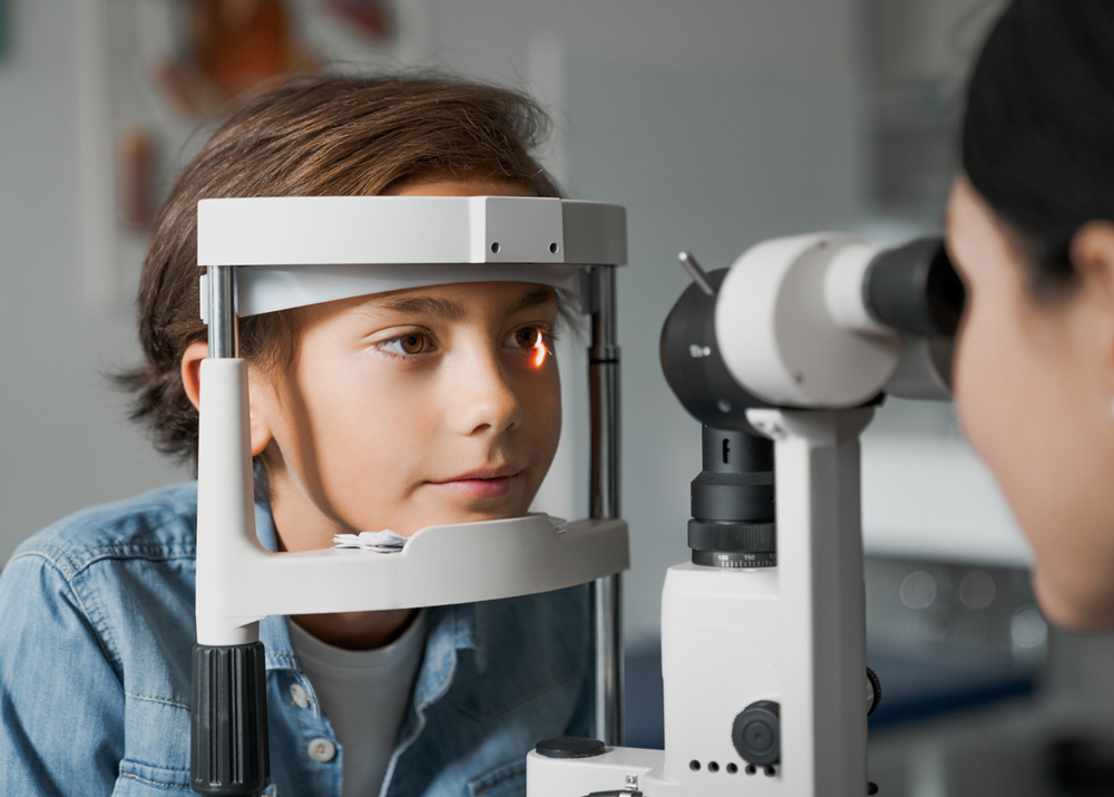 Child getting his annual eye exam