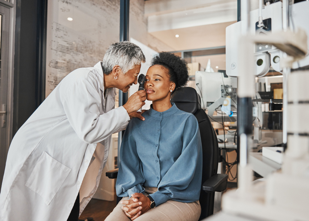 Person getting eye exam